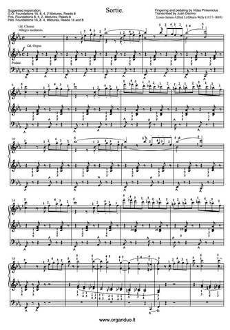 Sortie in Eb Major by Lefebure-Wely with fingering and pedaling