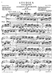 Canonic Etude No. 1 in C Major, Op. 56 by Robert Schumann with Fingering and Pedaling
