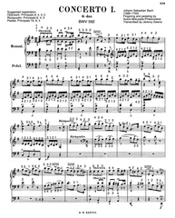Organ Concerto in G Major, BWV 592 by J.S. Bach with Fingering and Pedaling