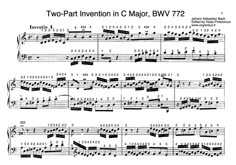 Two Part Invention No. 1 in C Major, BWV 772 by J.S. Bach