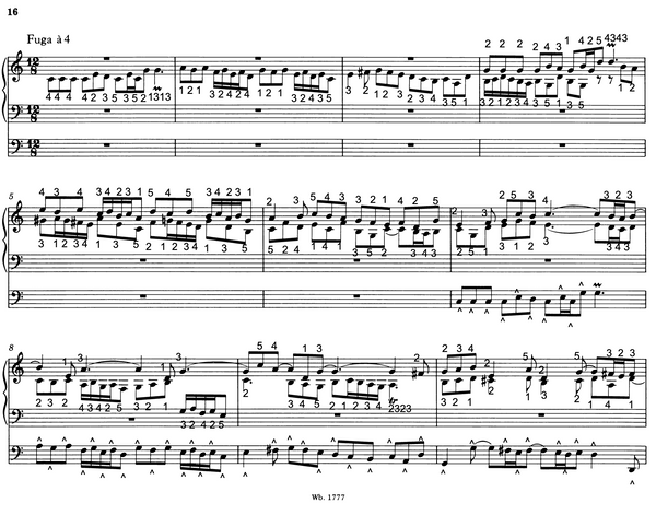 Prelude and Fugue in C Major, KrebsWV 400 by Johann Ludwig Krebs with Fingering and Pedaling