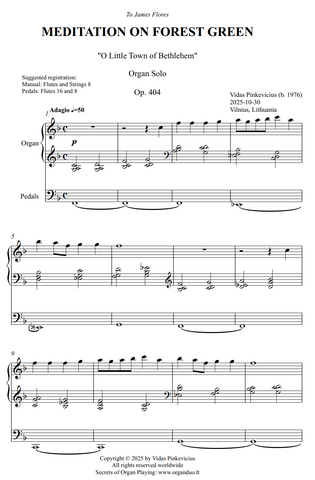 Meditation on Forest Green, Op. 404 (Organ Solo) by Vidas Pinkevicius