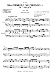 Brandenburg Concerto No. 3 in G Major, BWV 1048 (arr. for Organ Duet) by Johann Sebastian Bach