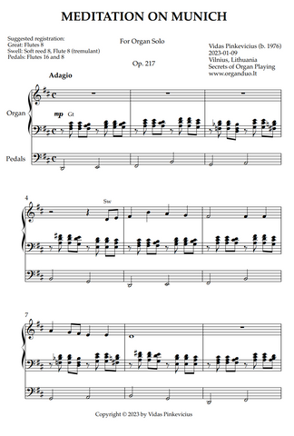 Meditation on Munich, Op. 217 (Organ Solo) by Vidas Pinkevicius