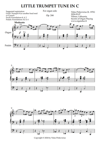 Little Trumpet Tune in C, Op. 244 (Organ Solo) by Vidas Pinkevicius