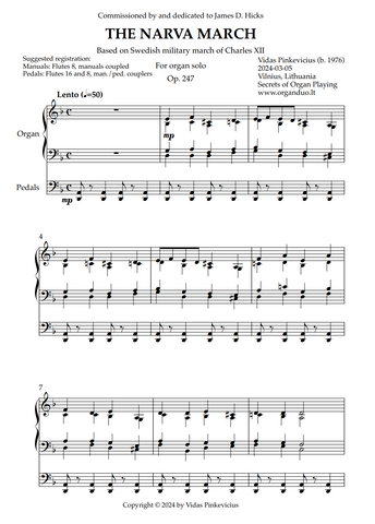 The Narva March, Op. 247 (Organ Solo) by Vidas Pinkevicius