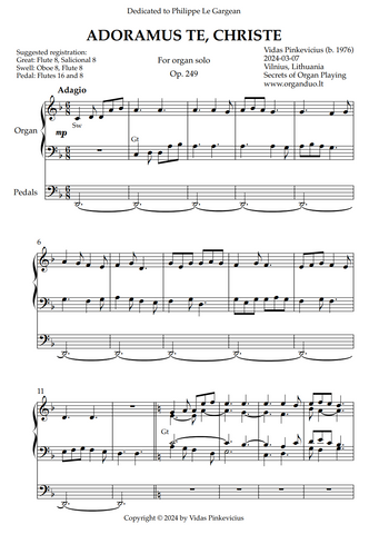 Adoramus te, Christe, Op. 249 (Organ Solo) by Vidas Pinkevicius