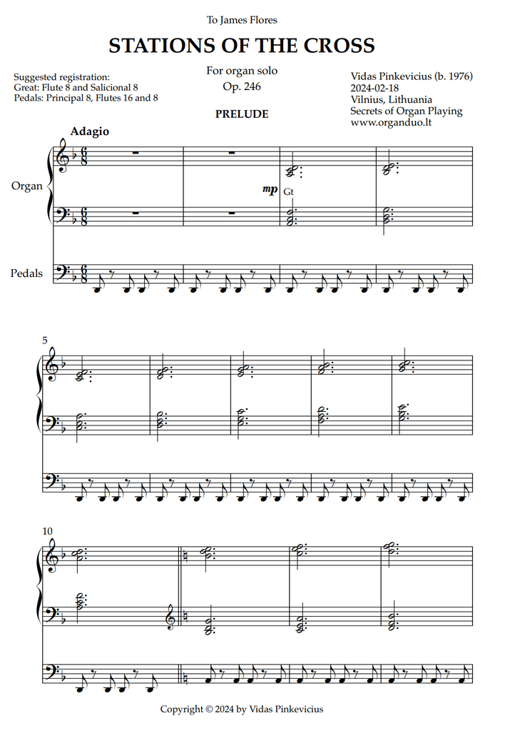 Stations of the Cross, Op. 246 (Organ Solo) by Vidas Pinkevicius