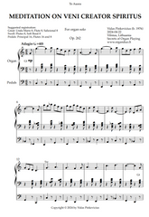 Meditation on Veni Creator Spiritus, Op. 262 (Organ Solo) by Vidas Pinkevicius