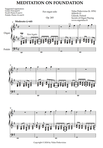 Meditation on Foundation, Op. 265 (Organ Solo) by Vidas Pinkevicius