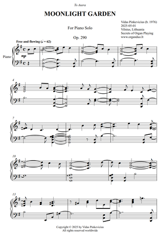 Moonlight Garden, Op. 290 (Piano Solo) by Vidas Pinkevicius
