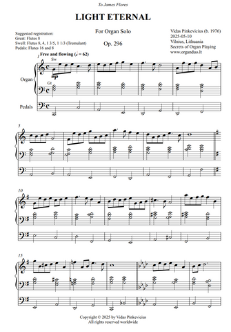 Light Eternal, Op. 296 (Organ Solo) by Vidas Pinkevicius