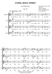 Come, Holy Spirit, Op. 297 (SATB Choir) by Vidas Pinkevicius