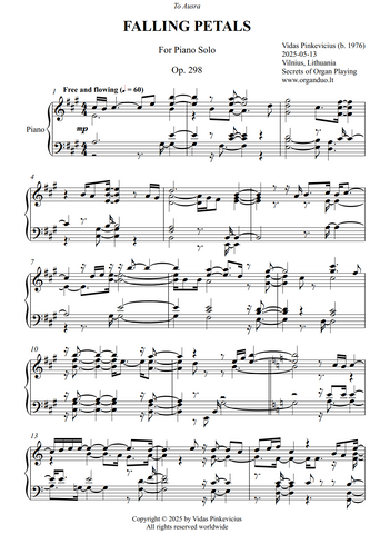 Falling Petals, Op. 298 (Piano Solo) by Vidas Pinkevicius