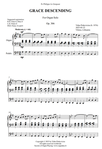 Grace Descending, Op. 306 (Organ Solo) by Vidas Pinkevicius