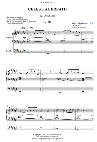 Celestial Breath, Op. 312 (Organ Solo) by Vidas Pinkevicius