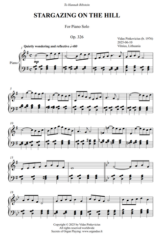 Stargazing on the Hill, Op. 326 (Piano Solo) by Vidas Pinkevicius