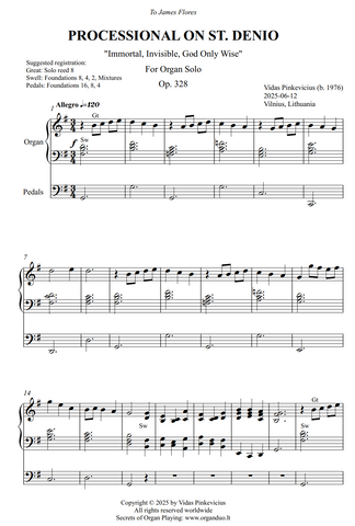 Processional on St. Denio, Op. 328 (Organ Solo) by Vidas Pinkevicius