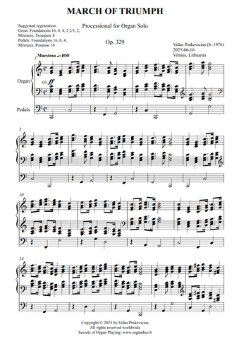 March of Triumph, Op. 329 (Organ Solo) by Vidas Pinkevicius