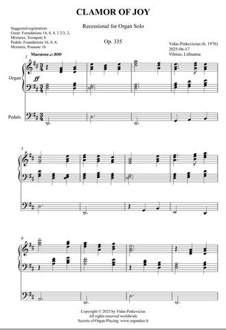 Clamor of Joy, Op. 335 (Recessional for Organ Solo) by Vidas Pinkevicius