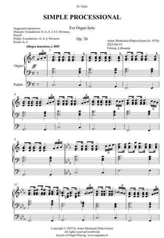 Simple Processional, Op. 36 (Organ Solo) by Ausra Motuzaite-Pinkeviciene