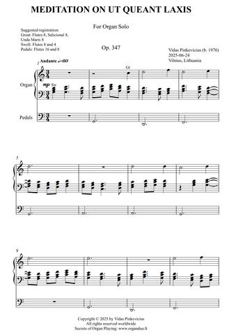 Meditation on Ut queant laxis, Op. 347 by Vidas Pinkevicius