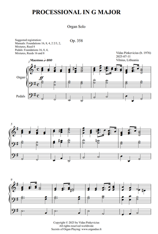 Processional in G Major, Op. 358 (Organ Solo) by Vidas Pinkevicius