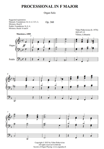 Processional in F Major, Op. 360 (Organ Solo) by Vidas Pinkevicius