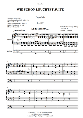 Wie schön leuchtet Suite, Op. 287 (Organ Solo) by Vidas Pinkevicius