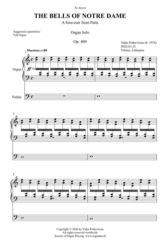 The Bells of Notre Dame, Op. 409 (Organ Solo) by Vidas Pinkevicius