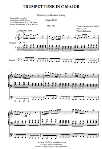 Trumpet Tune in C Major, Op. 410 (Organ Solo) by Vidas Pinkevicius