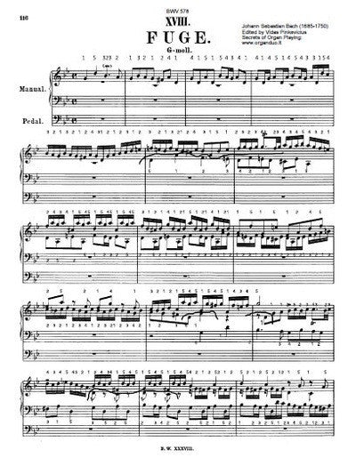 J.S. Bach's Fugue in G Minor, BWV 578
