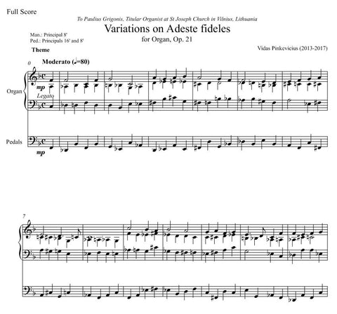 Variations on Adeste fideles, Op. 21