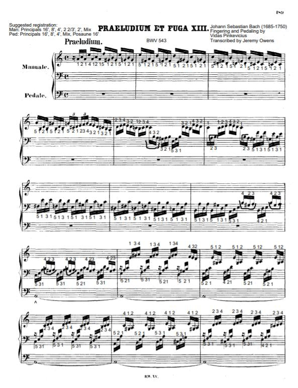 Prelude and Fugue in A Minor, BWV 543 by J.S. Bach