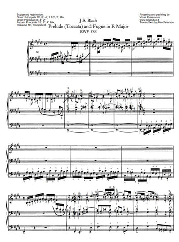 Toccata and Fugue in E Major, BWV 566 by J.S. Bach