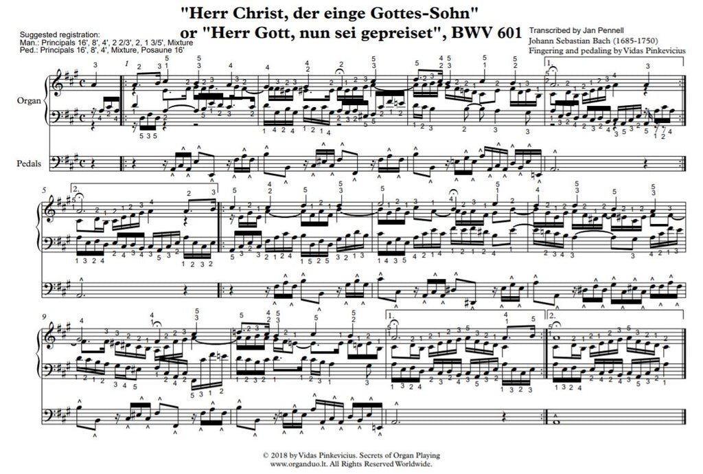 Herr Christ, der einge Gottes-Sohn, BWV 601 by J.S. Bach
