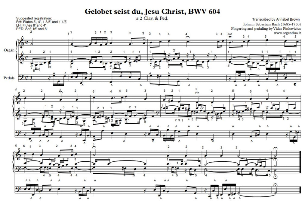 Gelobet seist du, Jesu Christ, BWV 604 by J.S. Bach
