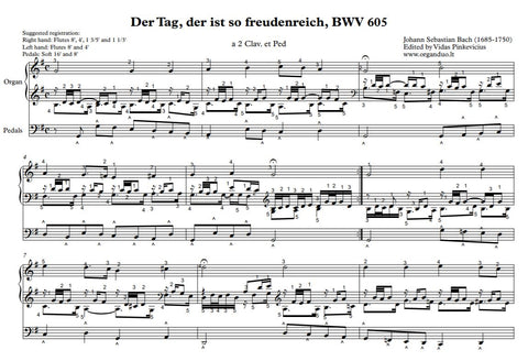 Der Tag, der ist so freudenreich, BWV 605 by J.S. Bach