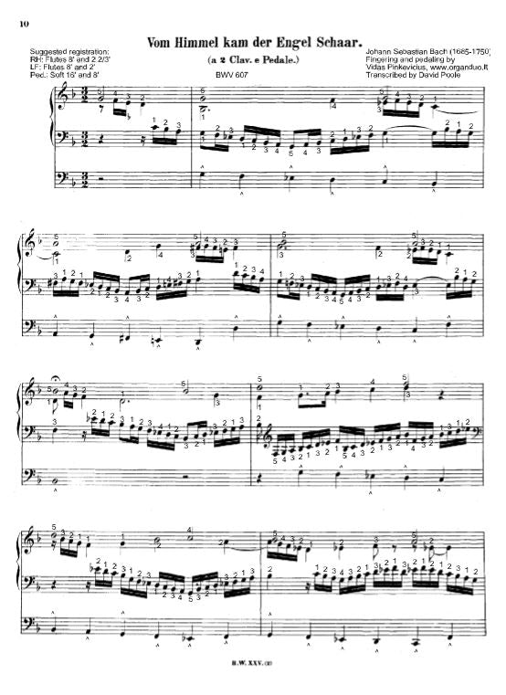 Vom Himmel kam der Engel Schaar, BWV 607 by J.S. Bach
