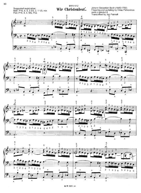 Wir Christenleut, BWV 612 by J.S. Bach