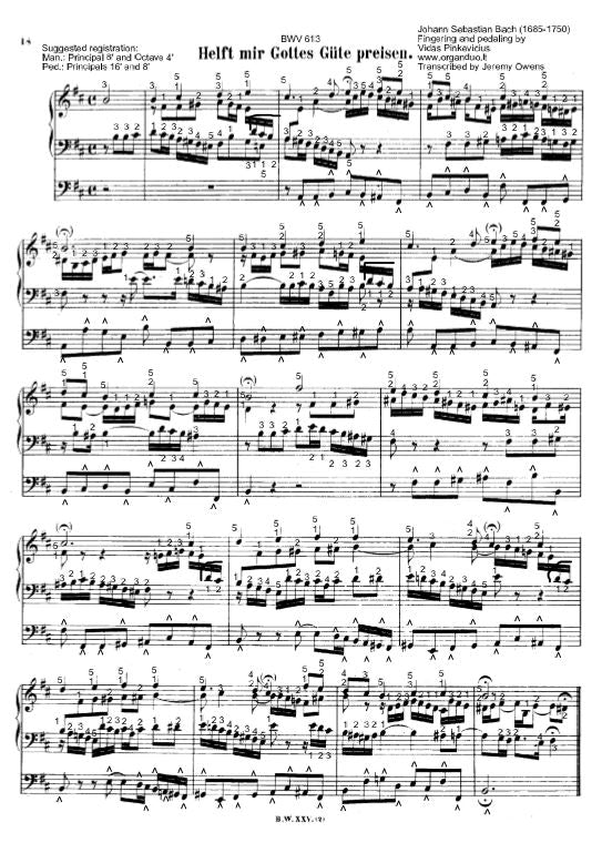 Helft mir Gottes Güte preisen, BWV 613 by J.S. Bach