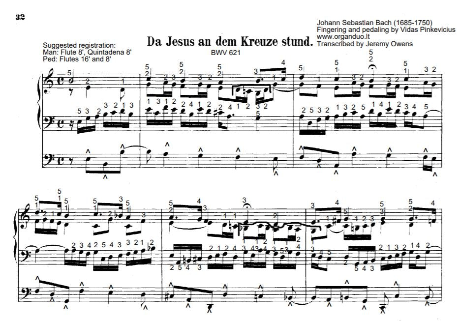 Da Jesus an dem Kreuze stund, BWV 621 by J.S. Bach