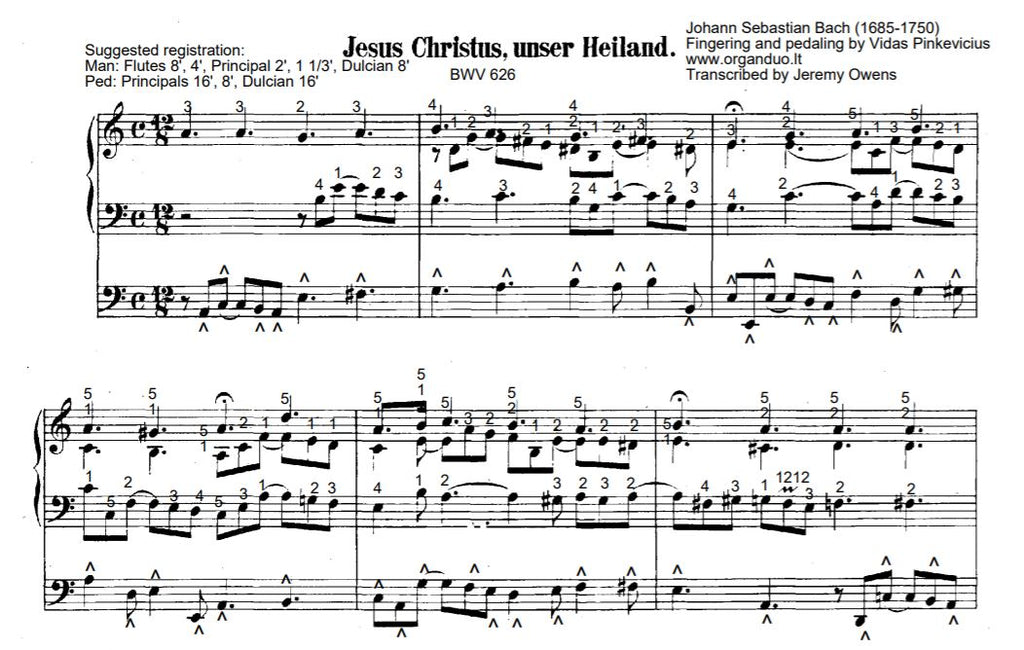 Jesus Christus unser Heiland, BWV 626 by J.S. Bach