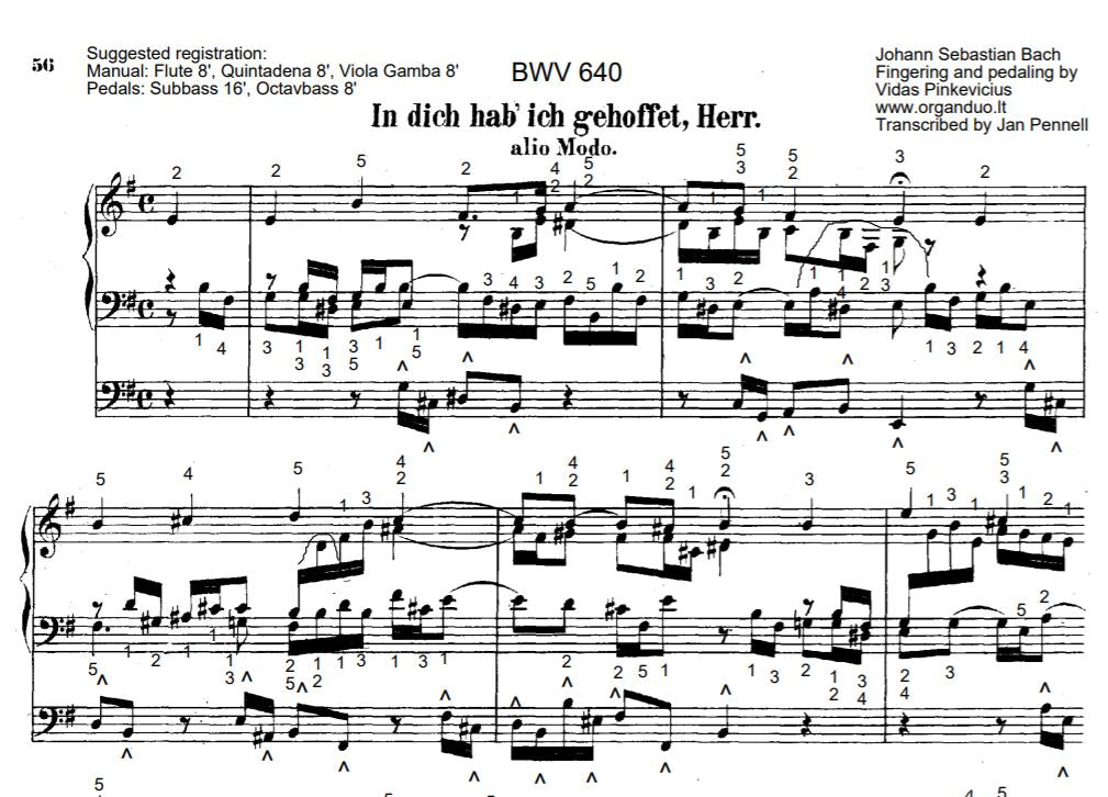 In dich hab' ich gehoffet, Herr, BWV 640 by J.S. Bach