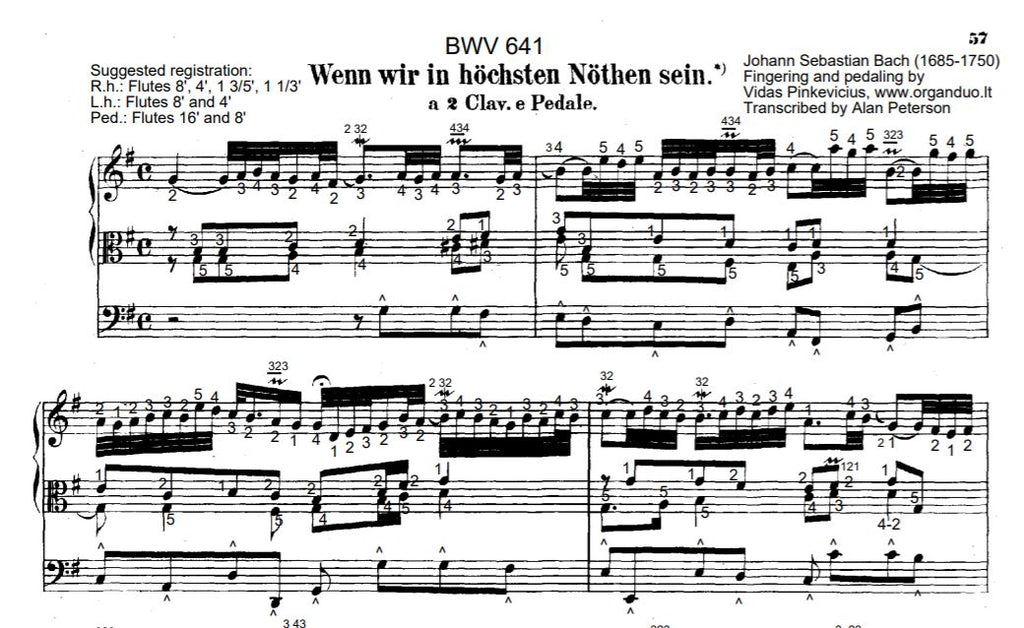 Wenn wir in höchsten Nöten sein, BWV 641 by J.S. Bach
