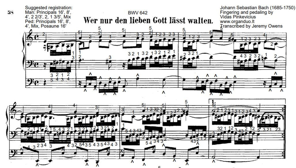 Wer nur den lieben Gott lässt walten, BWV 642 by J.S. Bach