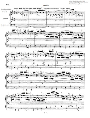 Dies sind die heilgen zehn Gebot, BWV 678