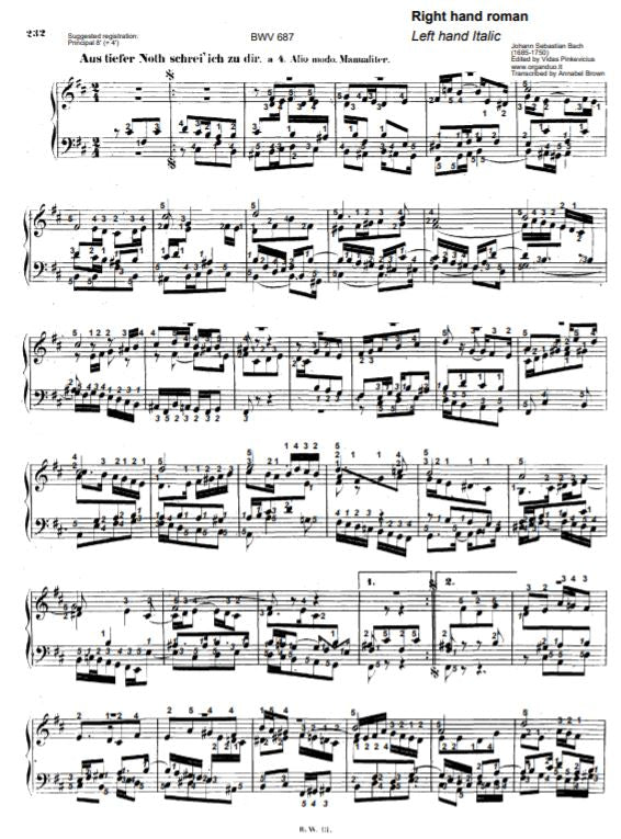 Aus tiefer Not schrei ich zu Dir, BWV 687 by J.S. Bach