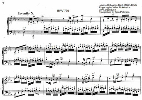 Two Part Invention No. 5 in Eb Major, BWV 776 by J.S. Bach