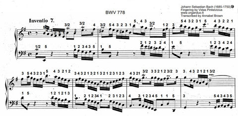 Two Part Invention No. 7 in E Minor, BWV 778 by J.S. Bach